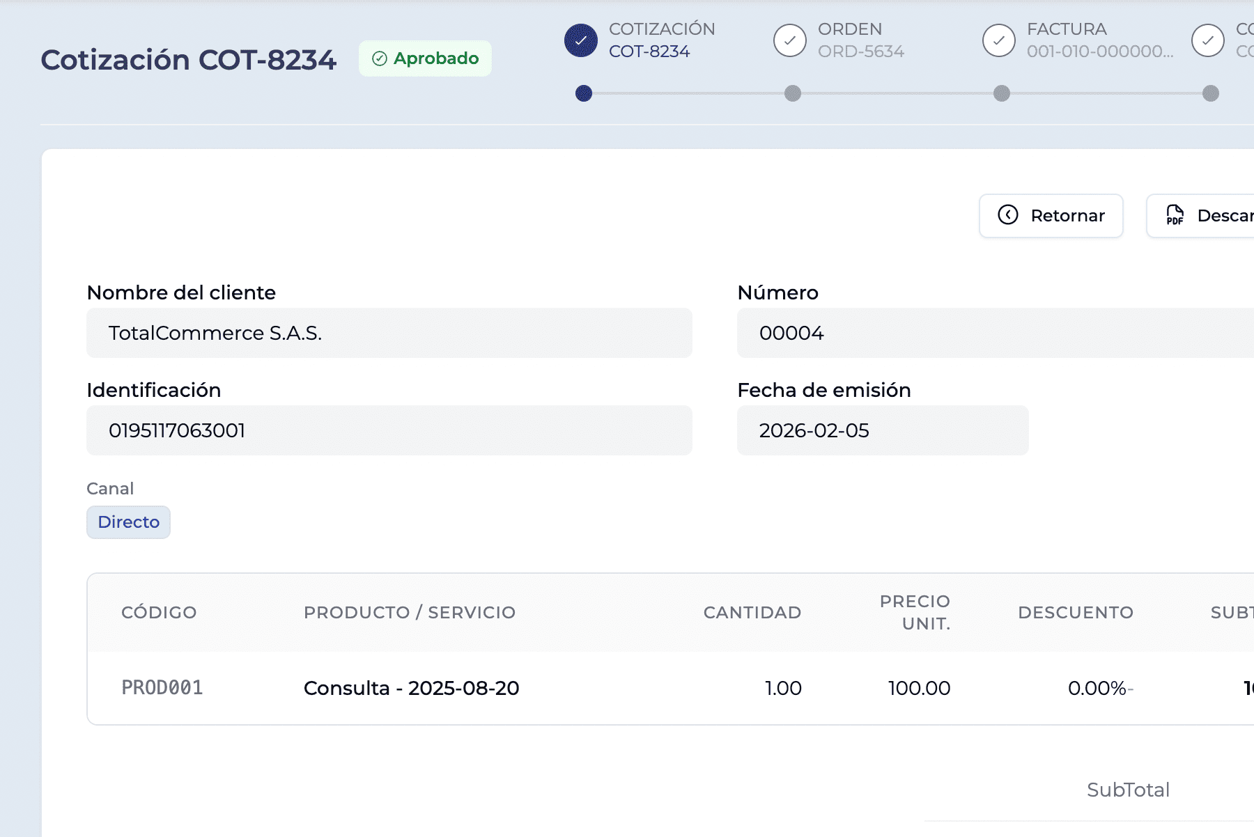Cotizaciones y órdenes de compra